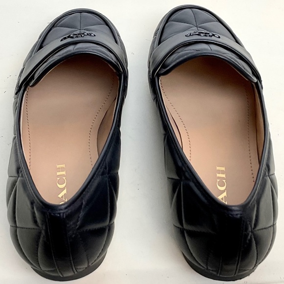 COACH HEIDI Black Quilted Dressy Comfort Leather Loafer Size 7 - Picture 9 of 14